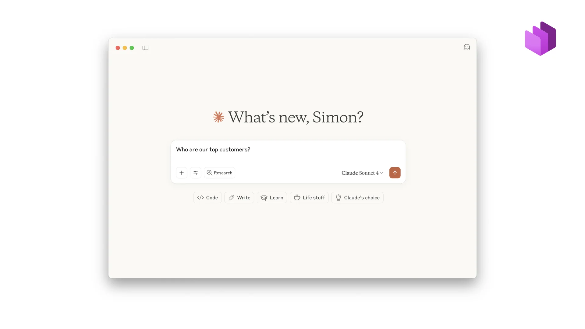 Claude prompt: Who are our top customers?