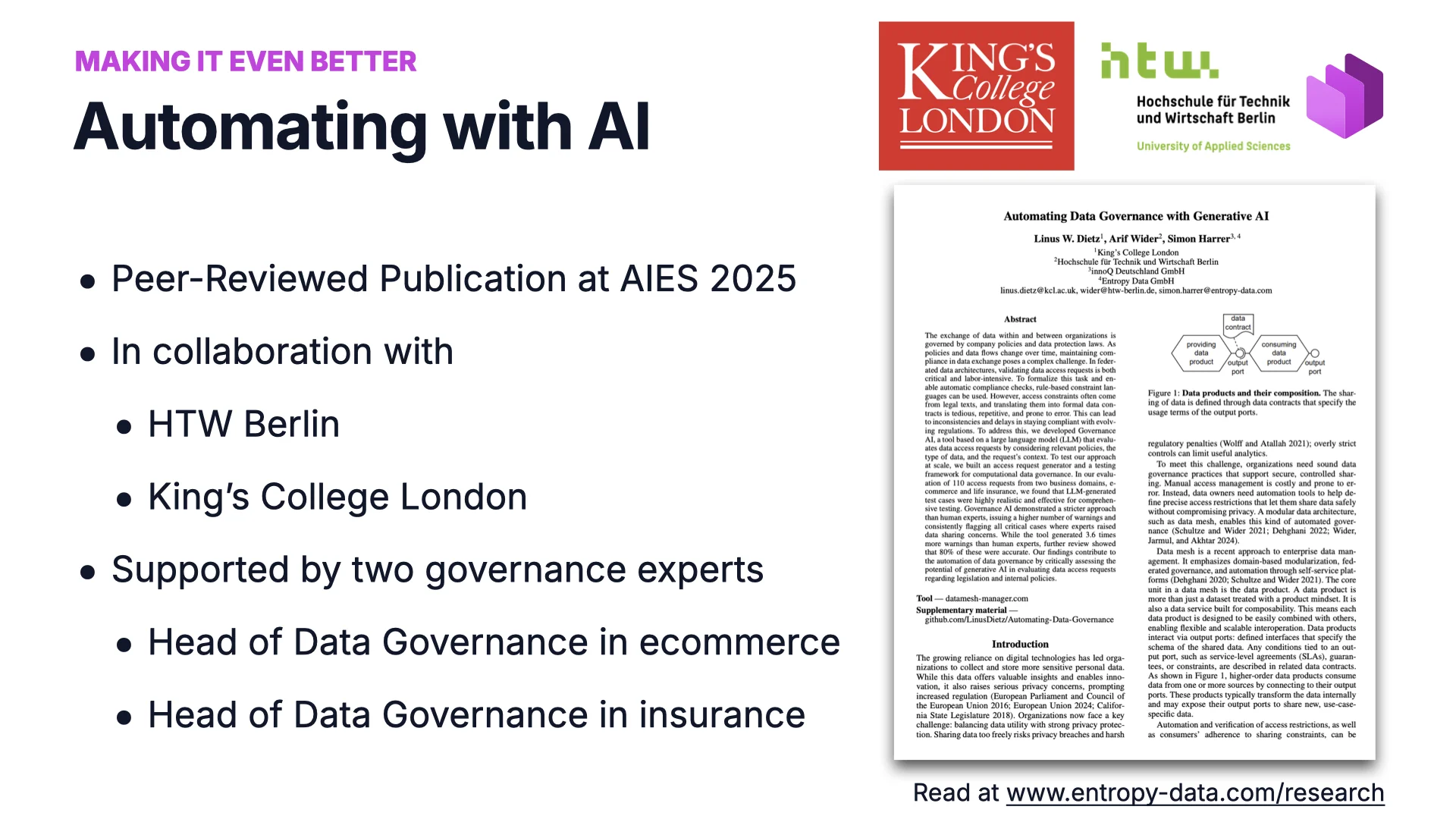 Automating with AI — peer-reviewed publication at AIES 2025, with HTW Berlin and King's College London, plus two governance experts from e-commerce and insurance