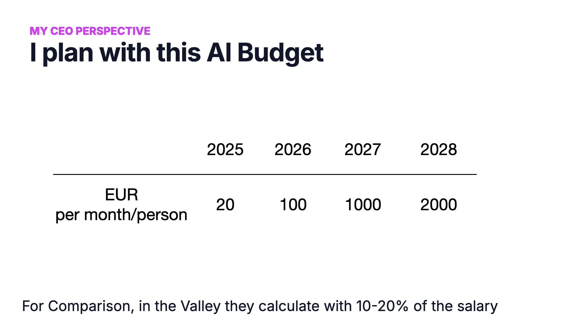 Slide 29: AI Budget