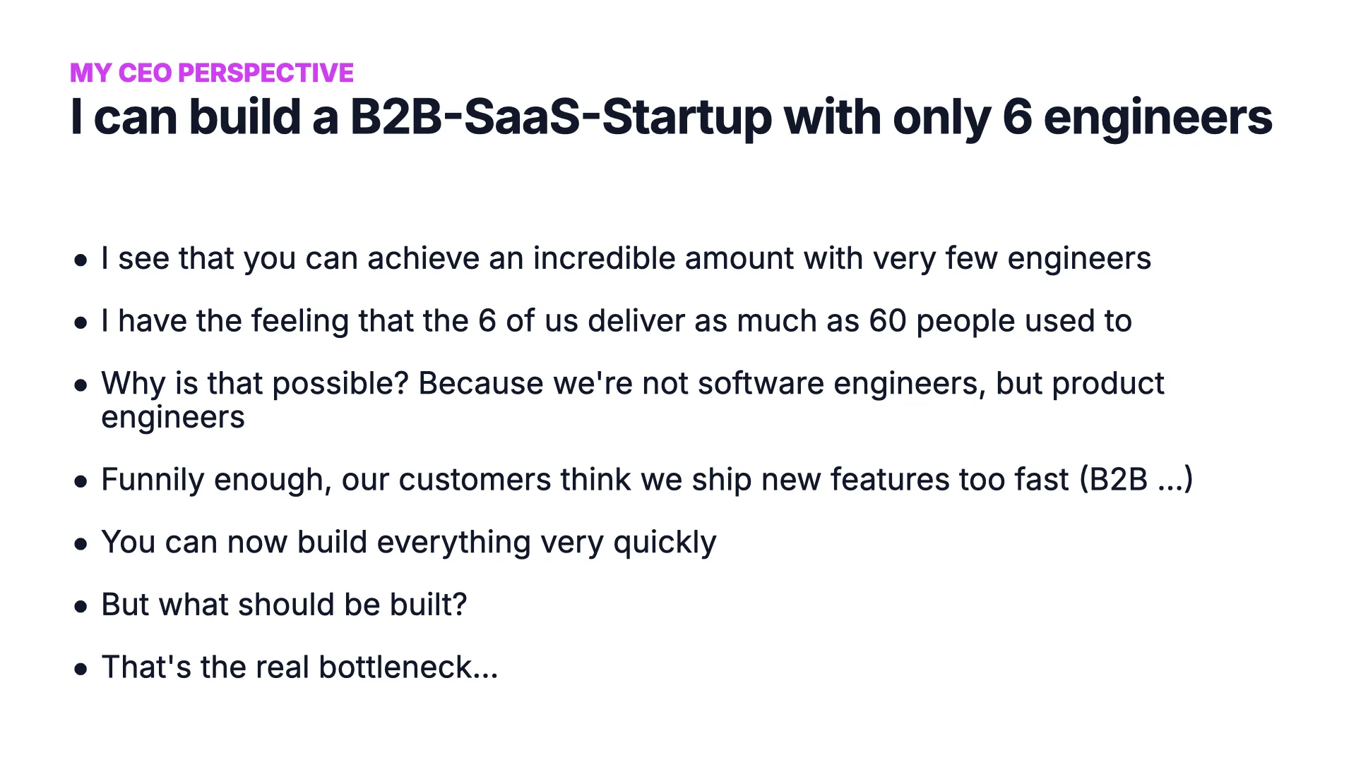 Slide 31: 6 engineers can do the work of 60