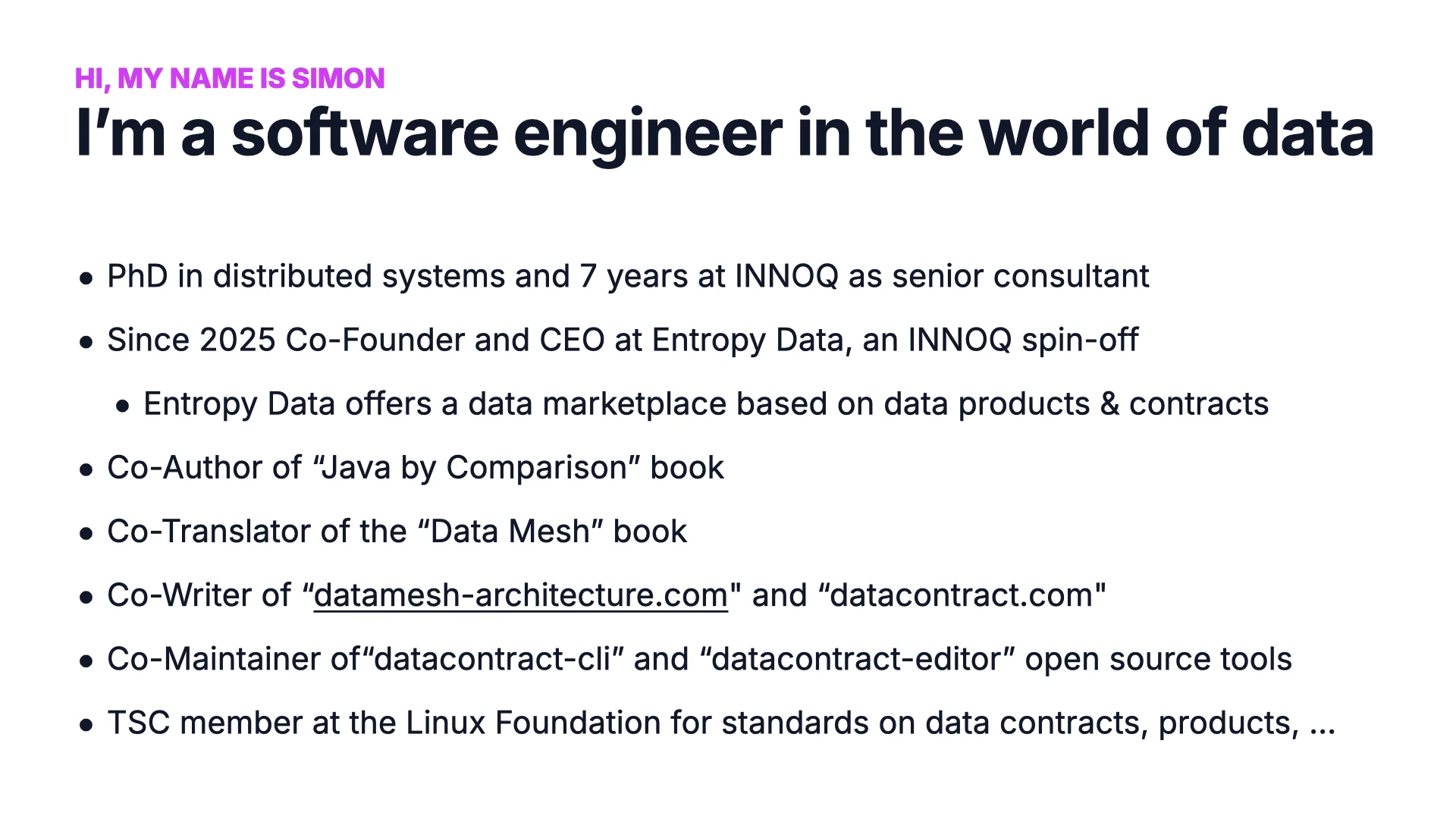 Slide 2: Hi, my name is Simon