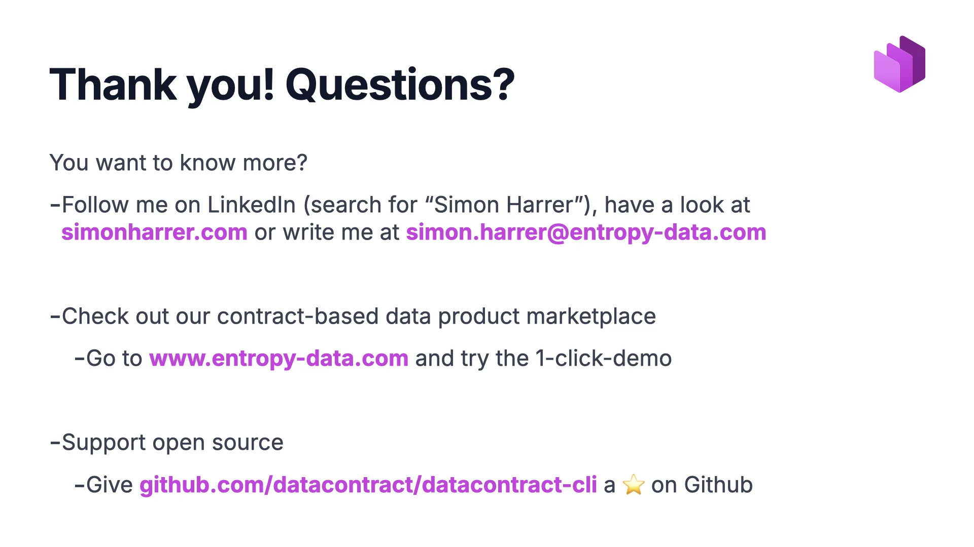 Thank you and Questions