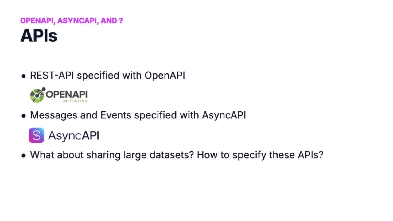 OpenAPI for REST, AsyncAPI for messages -- what about data?