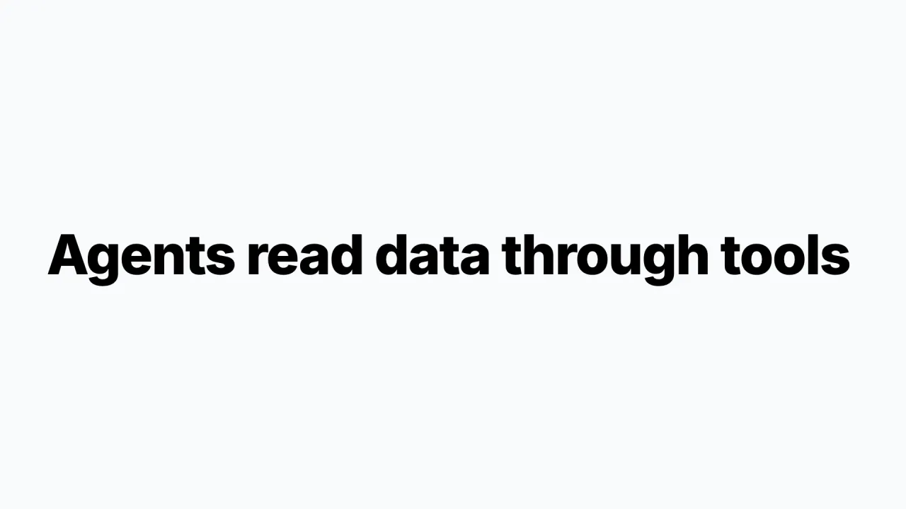 Agents read data through tools