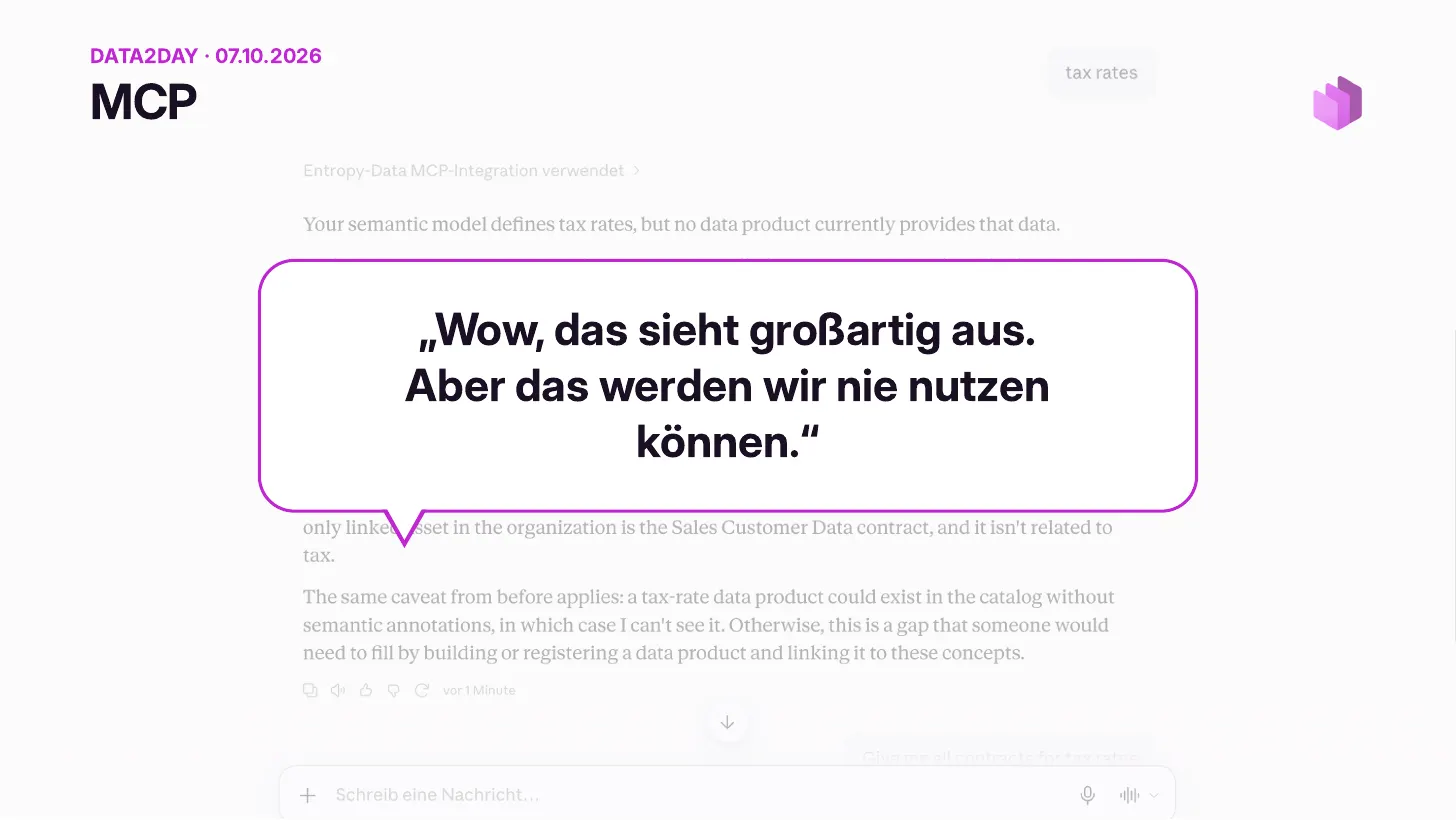 Speech bubble over a blurred chat screenshot: Wow, that looks great. But we will never be able to use it.
